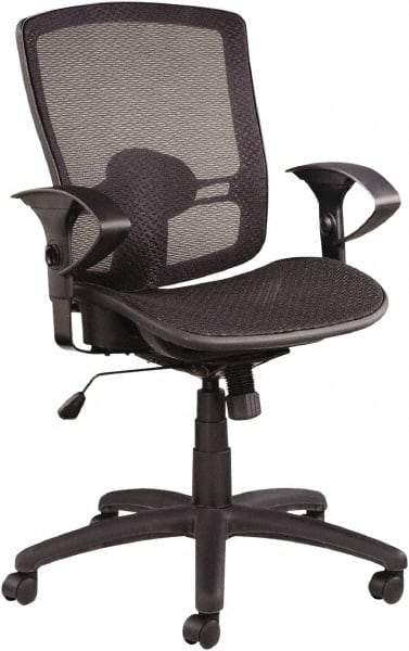 ALERA - 39-3/8" High Mid Back Chair - 25" Wide x 26-1/4" Deep, Mesh Seat, Black - Benchmark Tooling