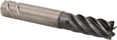 Kennametal - 12mm, 6 Flute, Single End, Solid Carbide, 2mm Corner Radius End Mill - 84mm OAL, 38° Helix, Right Hand Flute, 26mm LOC, Right Hand Cut, 36mm Extended Reach - Benchmark Tooling