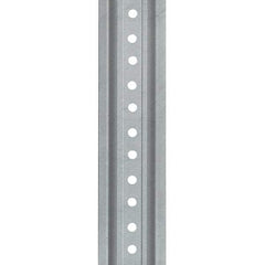 Nucor - 12' High, Galvanized Traffic Sign Post - Steel, 3/8" Hole Diam, Silver - Benchmark Tooling