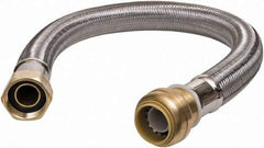 SharkBite - 3/4" Push to Connect Inlet, 3/4" FIP Outlet, Braided Stainless Steel Flexible Connector - Stainless Steel, Use with Water Air Connectors - Benchmark Tooling