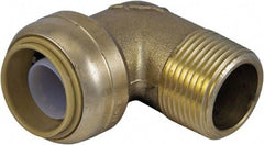 SharkBite - Brass & Chrome Pipe Fittings Type: 90 Elbow Fitting Size: 3/4 x 3/4 - Benchmark Tooling