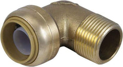 SharkBite - Brass & Chrome Pipe Fittings Type: 90 Elbow Fitting Size: 1/2 x 1/2 - Benchmark Tooling