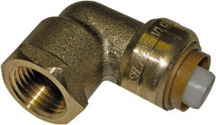 SharkBite - Brass & Chrome Pipe Fittings Type: 90 Elbow Fitting Size: 3/4 x 3/4 - Benchmark Tooling