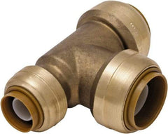 SharkBite - Brass & Chrome Pipe Fittings Type: Reducing Tee Fitting Size: 3/4 x 1/2 x 3/4 - Benchmark Tooling