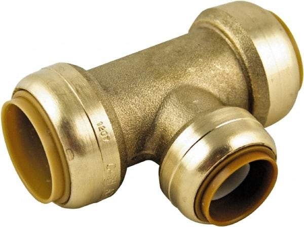SharkBite - Brass & Chrome Pipe Fittings Type: Reducing Tee Fitting Size: 1 x 1 x 3/4 - Benchmark Tooling