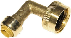 SharkBite - Brass & Chrome Pipe Fittings Type: 90 Elbow Fitting Size: 1/4 x 3/4 - Benchmark Tooling