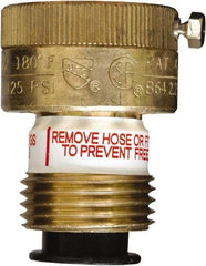 CASH ACME - 3/4" Pipe, 125 Max psi, 2 Color Warning Insulated Brass, Normally Closed Design Vacuum Breaker Valve - Buna-N Seal, Stainless Steel Spring, FNPTF x MNPTF End Connections - Benchmark Tooling