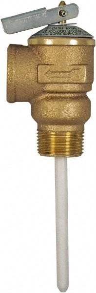 CASH ACME - 3/4" Inlet, 3/4" Outlet, FNPT x MNPT, ASME Safety Relief Valve - 150 Max psi, Bronze, 500000 BTUs - Benchmark Tooling