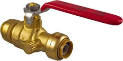 SharkBite - 3/4 x 3/4" Pipe, Standard Port, Brass Standard Ball Valve - Inline - Two Way Flow, Push-to-Connect x Push-to-Connect Ends, Steel Handle, 200 WOG - Benchmark Tooling