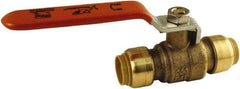 SharkBite - 1 x 1" Pipe, Standard Port, Brass Standard Ball Valve - Inline - Two Way Flow, Push-to-Connect x Push-to-Connect Ends, Steel Handle, 200 WOG - Benchmark Tooling