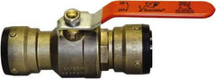 SharkBite - 1-1/2" Pipe, Standard Port, Brass Standard Ball Valve - Inline - Two Way Flow, Push-to-Connect x Push-to-Connect Ends, Steel Handle, 200 WOG - Benchmark Tooling