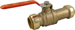 SharkBite - 1 x 1" Pipe, Standard Port, Brass Standard Ball Valve - Inline - Two Way Flow, Push-to-Connect x Push-to-Connect Ends, Steel Handle, 200 WOG - Benchmark Tooling