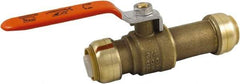 SharkBite - 3/4 x 3/4" Pipe, Standard Port, Brass Standard Ball Valve - Inline - Two Way Flow, Push-to-Connect x Push-to-Connect Ends, Steel Handle, 200 WOG - Benchmark Tooling