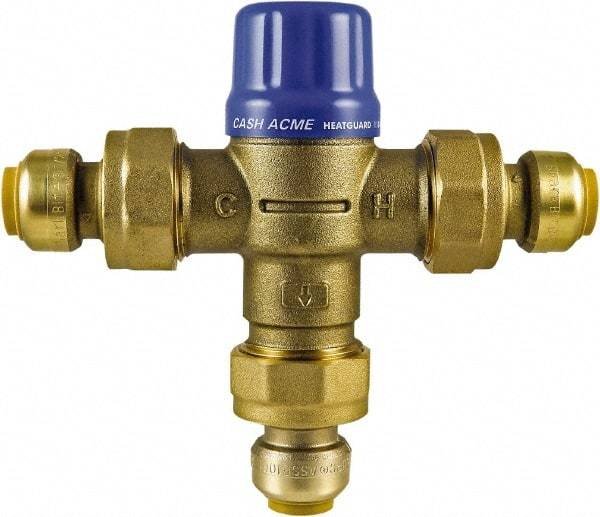 SharkBite - 3/4" Pipe, 145 Max psi, Brass Water Mixing Valve & Unit - 20 GPM Flow Rate, Push Fit End Connections - Benchmark Tooling