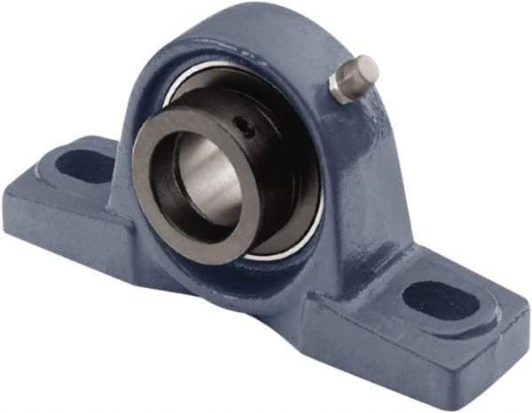 Tritan - 1-1/4" ID, 6.2992" OAL x 3.3071" OAH Pillow Block - 2,540 Lb Static Cap, 4,390 Lb Dyn Cap, 4.76" Btw Mnt Hole Ctrs, 1-11/16" Base-to-Ctr Ht, Cast Iron/Steel - Benchmark Tooling