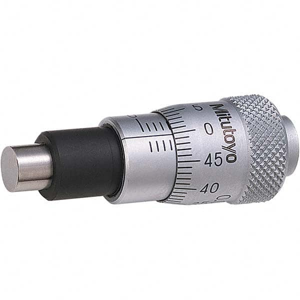 Mitutoyo - Mechanical Micrometer Heads Minimum Measurement (mm): 0.00 Maximum Measurement (mm): 6.50 - Benchmark Tooling