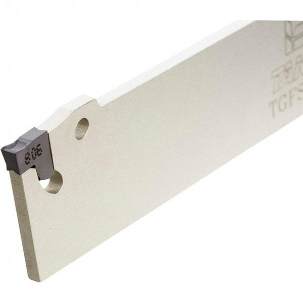 Iscar - 1-1/8" Blade Height, 3.4mm Blade Width, 150mm OAL, Neutral Cut, Single End Indexable Cut-Off Blade - TGFS Blade, Tang-Grip Series - Benchmark Tooling