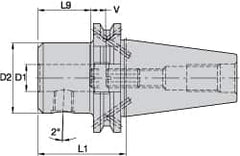 Kennametal - DV50 Taper, 0.315" Inside Hole Diam, 2.4803" Projection, Whistle Notch Adapter - Through Coolant - Exact Industrial Supply