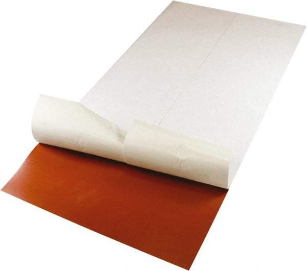 Value Collection - 24" Long, 12" Wide, 1/32" Thick, Silicone Rubber Foam Sheet - 50 to 60 Durometer, Red, -60 to 400°F, 550 psi Tensile Strength, Adhesive Backing - Benchmark Tooling