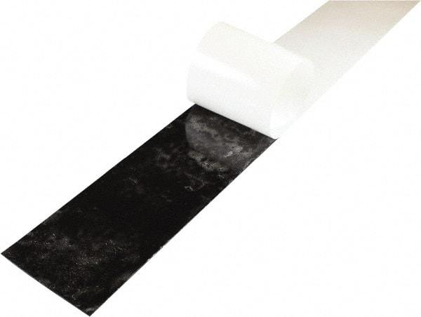 Value Collection - 1/8" Thick x 4" Wide x 36" Long, Adhesive Backed Buna-N Rubber Strip - Stock Length, 40 Shore A Durometer, 800 psi Tensile Strength, -30 to 220°F, Black - Benchmark Tooling