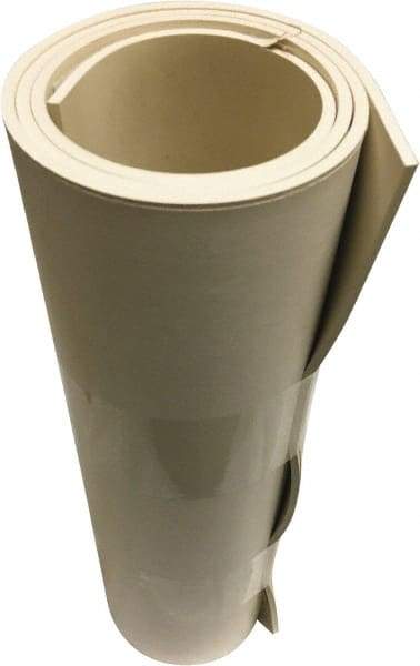 Value Collection - 1/16" Thick x 36" Wide x 10' Long White Buna-N Rubber Roll - Stock Length, Adhesive Back, 1,000 psi Tensile Strength, -30°F to 220°F - Benchmark Tooling