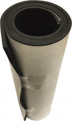Value Collection - 1/4" Thick x 36" Wide x 10' Long Black Hypalon Rubber Roll - Stock Length, Adhesive Back, 1,500 psi Tensile Strength, -20°F to 220°F - Benchmark Tooling