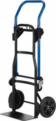 Harper Trucks - 500 Lb Capacity 44" OAH Quick Change Convertible Hand Truck - 14 x 7-1/2" Base Plate, Continuous Handle, Steel, Solid Rubber Swivel Wheels - Benchmark Tooling