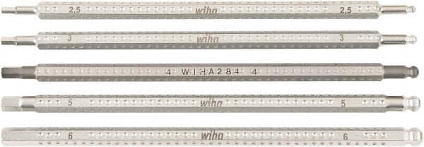Wiha - 5 Piece Hex Drive Bit Set - Ball End Hex Point - Benchmark Tooling