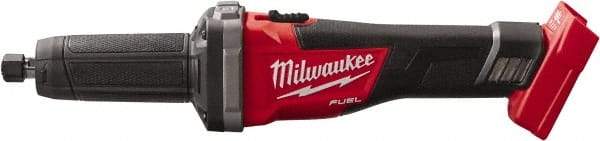 Milwaukee Tool - 1/4" Collet, 20,000 RPM, Inline Handle Electric Die Grinder - 18 Volts - Benchmark Tooling