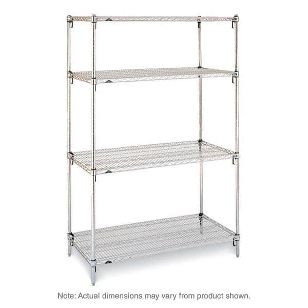 Metro - 2,000 Lb Capacity 4 Shelf Wire Shelving - Starter Unit - Benchmark Tooling