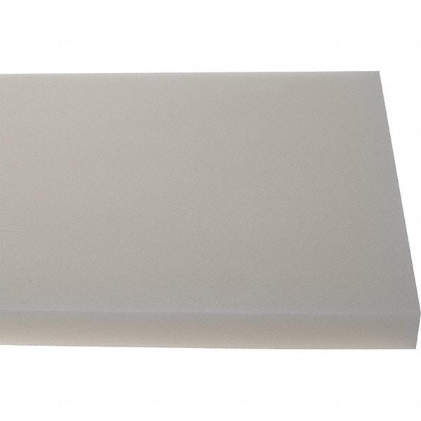 Made in USA - 3/4" Thick x 7-1/2" Wide x 4' Long, Polyethylene (HDPE) Sheet - White, Shore D-65 Hardness, Cutting Board Grade, ±10% Tolerance - Benchmark Tooling