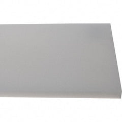 Made in USA - 1/2" Thick x 7-1/2" Wide x 4' Long, Polyethylene (HDPE) Sheet - White, Shore D-65 Hardness, Cutting Board Grade, ±10% Tolerance - Benchmark Tooling