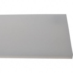 Made in USA - 1/2" Thick x 7-1/2" Wide x 8' Long, Polyethylene (HDPE) Sheet - White, Shore D-65 Hardness, Cutting Board Grade, ±10% Tolerance - Benchmark Tooling