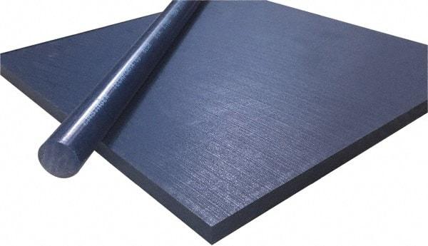 Made in USA - 3/4" Thick x 2' Wide x 10' Long, Polyethylene (UHMW) Sheet - Blue, Shore D-65 Hardness, Bearing Grade Grade, ±10% Tolerance - Benchmark Tooling