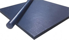 Made in USA - 1" Thick x 2' Wide x 10' Long, Polyethylene (UHMW) Sheet - Blue, Shore D-65 Hardness, Bearing Grade Grade, ±10% Tolerance - Benchmark Tooling