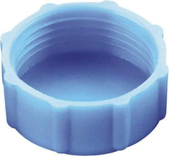 Caplugs - Round Head, Threaded Cap - 13/32" Long, High-Density Polyethylene, Blue - Benchmark Tooling