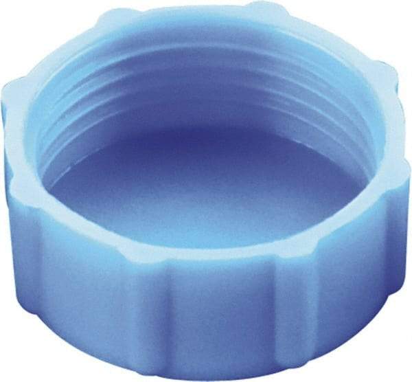 Caplugs - Round Head, Threaded Cap - 17/64" Long, High-Density Polyethylene, Blue - Benchmark Tooling