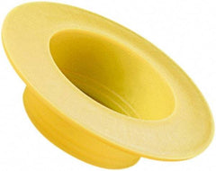 Caplugs - 0.686" ID, Round Head, Tapered Cap/Plug with Flange - 2.37" OD, 1/2" Long, Low-Density Polyethylene, Yellow - Benchmark Tooling