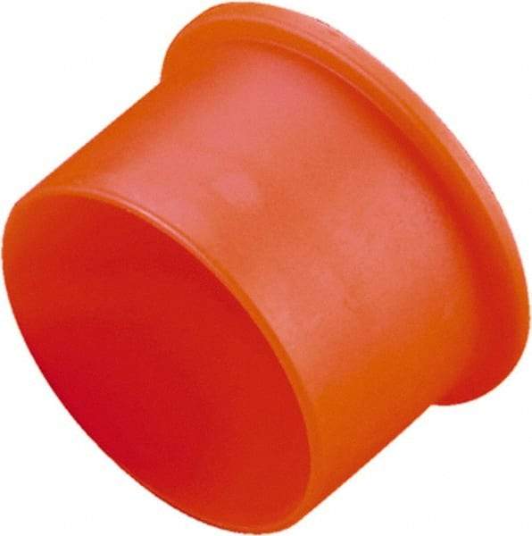 Caplugs - 0.99" ID, Round Head, Tapered Cap - 11/16" Long, Low-Density Polyethylene, Orange - Benchmark Tooling