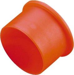 Caplugs - 1.257" ID, Round Head, Tapered Cap - 1.52" OD, 11/16" Long, Low-Density Polyethylene, Orange - Benchmark Tooling