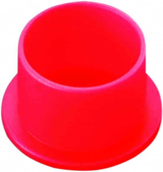 Caplugs - 0.533" ID, Push-On, Round Head Cap - 0.81" OD, 17/32" Long, Low-Density Polyethylene, Red - Benchmark Tooling