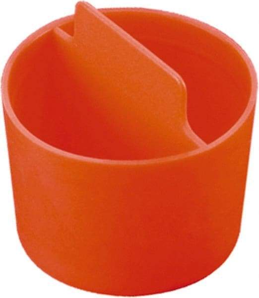 Caplugs - 0.76" ID, Pull-Tab, Round Head, Tapered Plug - 25/32" Long, Low-Density Polyethylene, Orange - Benchmark Tooling