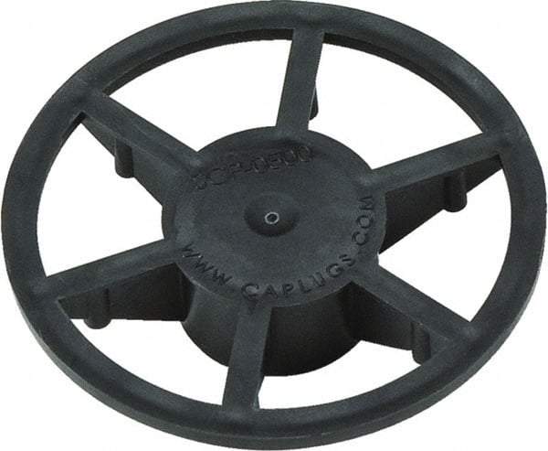 Caplugs - 0.809" ID, Pin Wheel Cap - 35/64" Long, Low-Density Polyethylene, Black - Benchmark Tooling