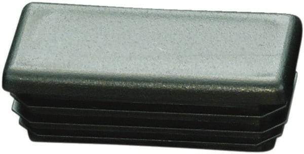 Caplugs - Rectangular Finishing Plug for 10 to 14 Gauge Panels, - 0.6" Deep, Low-Density Polyethylene, Black - Benchmark Tooling