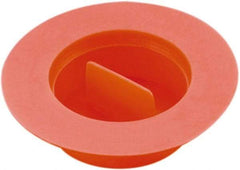 Caplugs - 1.55" ID, Pull-Tab, Tapered Plug with Flange - 2.38" OD, 3/4" Long, Low-Density Polyethylene, Orange - Benchmark Tooling