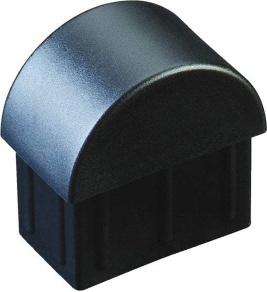 Caplugs - Domed Ribbed Finishing Plug for 16 Gauge Panels, for 1-3/16" Tube Diam - Low-Density Polyethylene, Black - Benchmark Tooling