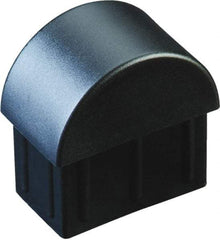 Caplugs - Domed Ribbed Finishing Plug for 10 to 14 Gauge Panels, for 2" Tube Diam - Low-Density Polyethylene, Black - Benchmark Tooling