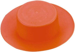 Caplugs - Round Head Flange Plug - 1-11/16" OD, 1/2" Long, Low-Density Polyethylene, Orange - Benchmark Tooling