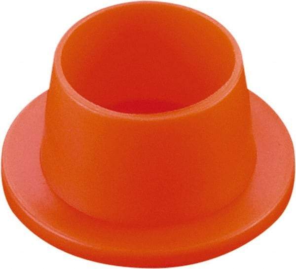 Caplugs - 1.636" ID, Round Head, Tapered Plug - 2.27" OD, 11/16" Long, Low-Density Polyethylene, Orange - Benchmark Tooling