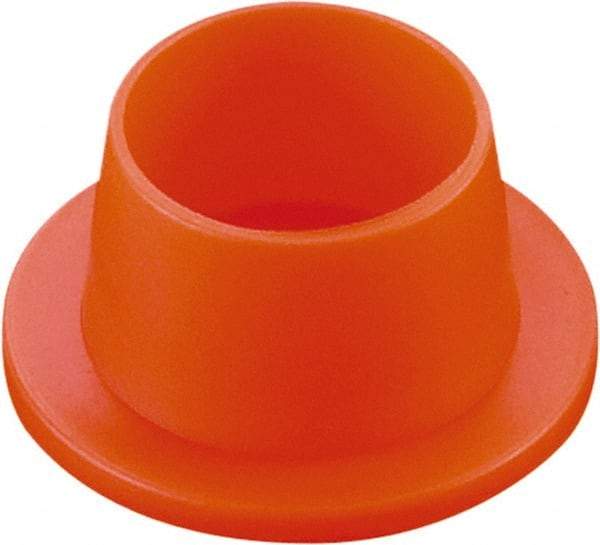 Caplugs - 1.91" ID, Round Head, Tapered Plug - 2.13" OD, 3/4" Long, Low-Density Polyethylene, Orange - Benchmark Tooling